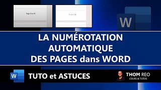 Comment NUMÉROTER LES PAGES dun document WORD   Tutoriel et Astuces [upl. by Rape]