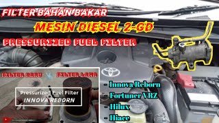 Ganti Pressurized Fuel filter Innova Reborn Diesel 2GD [upl. by Intirb604]