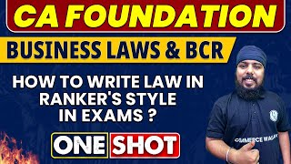 How to write  Law In Rankers Style in One Shot  CA Foundation  Business Laws amp BCR 🔥 [upl. by Daigle]