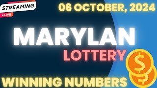 Maryland Midday Lottery Results For  06 Oct 2024  Pick 3  Pick 4  Pick 5  Powerball Cash4life [upl. by Natsrik]