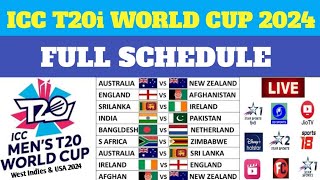 ICC T20 WORLD CUP 2024 FULL SCHEDULE  T20 WORLD CUP 2024 FIXTURES [upl. by Xeno]