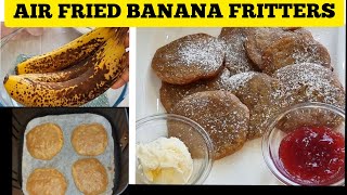 EASY BANANA FRITTERS DESSERT RECIPES IN THE AIR FRYER  HOW TO MAKE REAL FRIED BANANA FRITTERS [upl. by Walden]