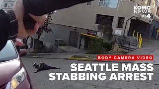 Bodycam video Seattle mass stabbing suspect arrested [upl. by Lledualc109]