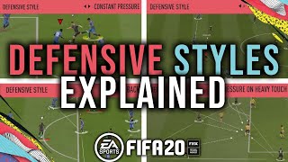 Which defensive style should you use and which is the best Explained  FIFA 20 Ultimate Team [upl. by Concepcion]