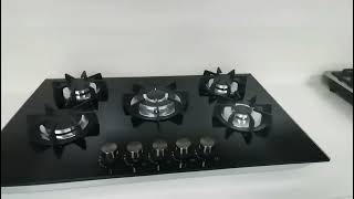 Built in gas hob with tempered glass and stainless steel panel gashob gasstove gasstoves [upl. by Komara]