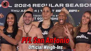 PFL San Antonio Official Weigh Ins  Delija vs Moldavsky [upl. by Cibis430]