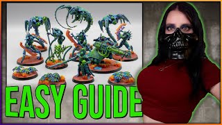 Glowing Necron Painting Tutorial  Drybrush Technique  1 Day Warhammer 40k Detachment  Color Guide [upl. by Emya]