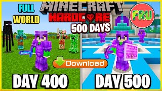 I Survived 500 Days In Minecraft Hardcore  How To Download Fru Hardcore World  Minecraft pe [upl. by Lakin791]