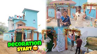 नया घर में Decoration होना शुरू हो गया  गृह प्रवेश की हो रही धूमधाम से तैयारी  Decoration Start [upl. by Takeo]