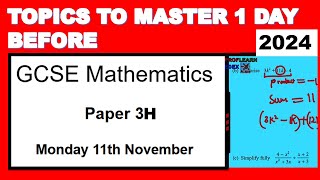 1 DAY BEFORE GCSE EDEXCEL MATH 3H NOVEMBER 2024 PREDICTION [upl. by Sibelle971]