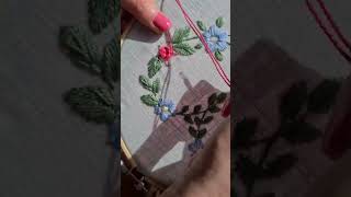 Woven wheel stitch hand embroidery for beginners shorts wovenwheelstitch embroiderystitches [upl. by Issi]