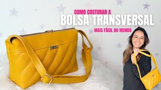 Como Costurar uma bolsa Transversal Fácil e linda  Costura passo a passo DIY [upl. by Lamond]