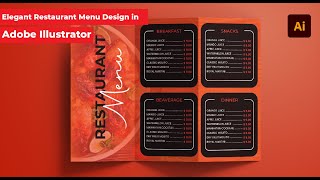 How To Design An Elegant Bifold Menu Design In Adobe Illustrator [upl. by Eeluj]