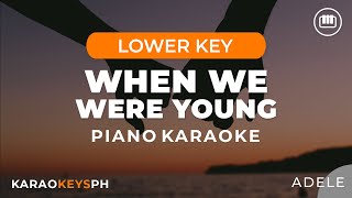 When We Were Young  Adele Lower Key  Piano Karaoke [upl. by Aruabea382]