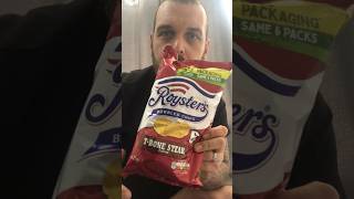 Who loves a roysters TBone steak flavour 🥩 🥩 roysters crisps tbonesteak tastetest review [upl. by Nilrac]