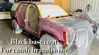 Applying Black Base Coat For Candy Brandywine candypaint [upl. by Christoffer]