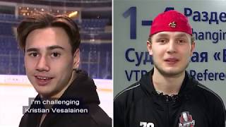 KHL challenge  Kristian Vesalainen vs Alexander Romanov [upl. by Daphna]