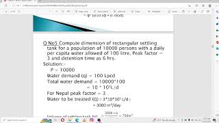 Numerical of Sedimentation rectangularampcircularTankWater supply engineeringioe water treatment [upl. by Armington]