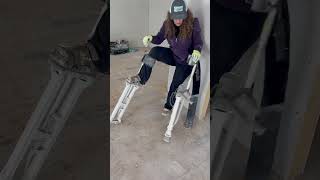 How I stilt up for 8ft  the comfort straps are game changers of your on stilts a lot construction [upl. by Valida]