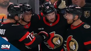 Senators Drake Batherson Stops The Bleeding After Golden Knights Score Twice In 21 Seconds [upl. by Nikral141]