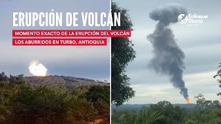 El momento exacto de la erupción de un volcán de lodo en Antioquia [upl. by Cathey]