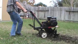 Tilling the yard with a 5HP Wizard tiller [upl. by Oiril]