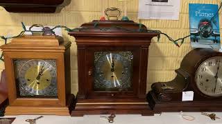 Howard Miller Thomas Tompion Triple Chime Mantle Clock Chimes 12 PM Westminster Chime [upl. by Ynelram]