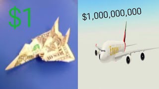 1 Dollar VS 1 BILLION Dollar Plane [upl. by Penland]