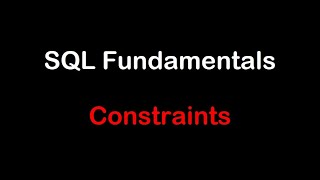 Constraints in TSQL [upl. by Ahsenauj]