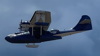 Consolidated Vultee 28 Catalina N9767 Flyby at Olympia Regional Airport [upl. by Ahcila]