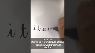 Basic Brush Lettering for beginners  i t u w and r  30Day Challenge [upl. by Eiznek]