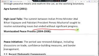 TOPIC XXII PAKISTAN  INDIA RELATIONS SINCE 1947 BY MISBAH RABBANI [upl. by Pam]