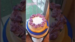 Violet flowers cake design💜💕 simple cake design without fondant beautiful cake design [upl. by Syxela]