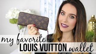 MY FAVORITE LOUIS VUITTON WALLET  Clemence Wallet Review  Shea Whitney [upl. by Yerac]