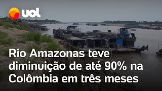 Rio Amazonas teve diminuição de até 90 na Colômbia em três meses [upl. by Dorcia]