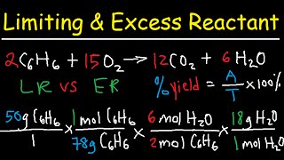 Stoichiometry  Limiting amp Excess Reactant Theoretical amp Percent Yield  Chemistry [upl. by Eiddet]