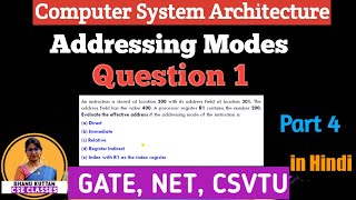 L114 Question1 Addressing Modes  Part 4  CSA  COA  Shanu Kuttan  Hindi [upl. by Hatty]