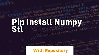 pip install numpy stl [upl. by Echo660]