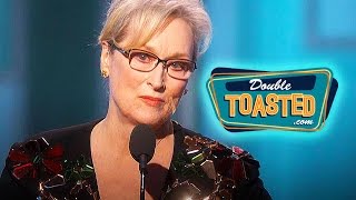 MERYL STREEP ATTACKS TRUMP IN GOLDEN GLOBES SPEECH  Double Toasted Highlight [upl. by Inanaup]