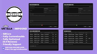 UNTELLA  Vehicle Impound System  Custom UI  For Roleplay Server FiveM  QBCore [upl. by Macur141]