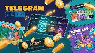 BEST 3 NEW Telegram Mining Games  Memes LAB  Agent 301 TabiZoo [upl. by Traggat730]