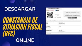 Imprime tu RFC sin CONTRASEÑA Constancia de Situación Fiscal nuevo procedimiento Febrero 2023 [upl. by Ancalin]