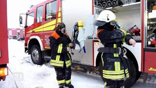 FF Teltow  Feuer Wohnhaus  Ruhlsdorf  Staedtler Siedlung PM  22012010 [upl. by Elawalo889]