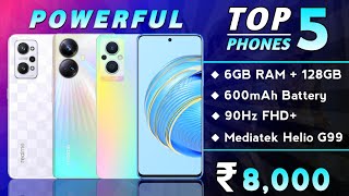 6GB RAM  128GB  Top 5 Powerful Phone Under 8000 in 2023  Best Smartphone Under 8000 [upl. by Clancy]