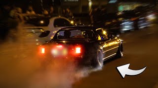 MX5 Burnout Leaving Street Meet  Modified Cars Leaving a Car Meet [upl. by Moir]