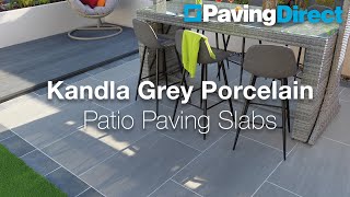 Kandla Grey Porcelain Patio Paving Slabs 900 x 600 mm [upl. by Cormier]