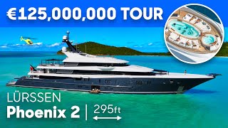 Most Expensive MegaYacht Tour With Helipad amp Cinema 🚁🍿 [upl. by Aitekram]