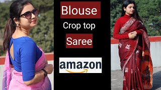 Blouse Crop top Saree Haul Starting Rs 249  Stylish Blouse design  MomaTiara [upl. by Llezo]