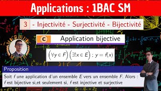 Application bijective bijectivité — Les applications — 1 BAC SM [upl. by Jessalyn430]