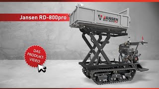 Raupendumper Jansen® RD800pro hydraulisch Hochkippsystem 13 PS Kettendumper [upl. by Owens]